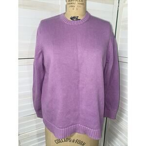 90s Y2K L.L. Bean Lavender Sweater Pullover Women’s Cotton Crew Neck Large